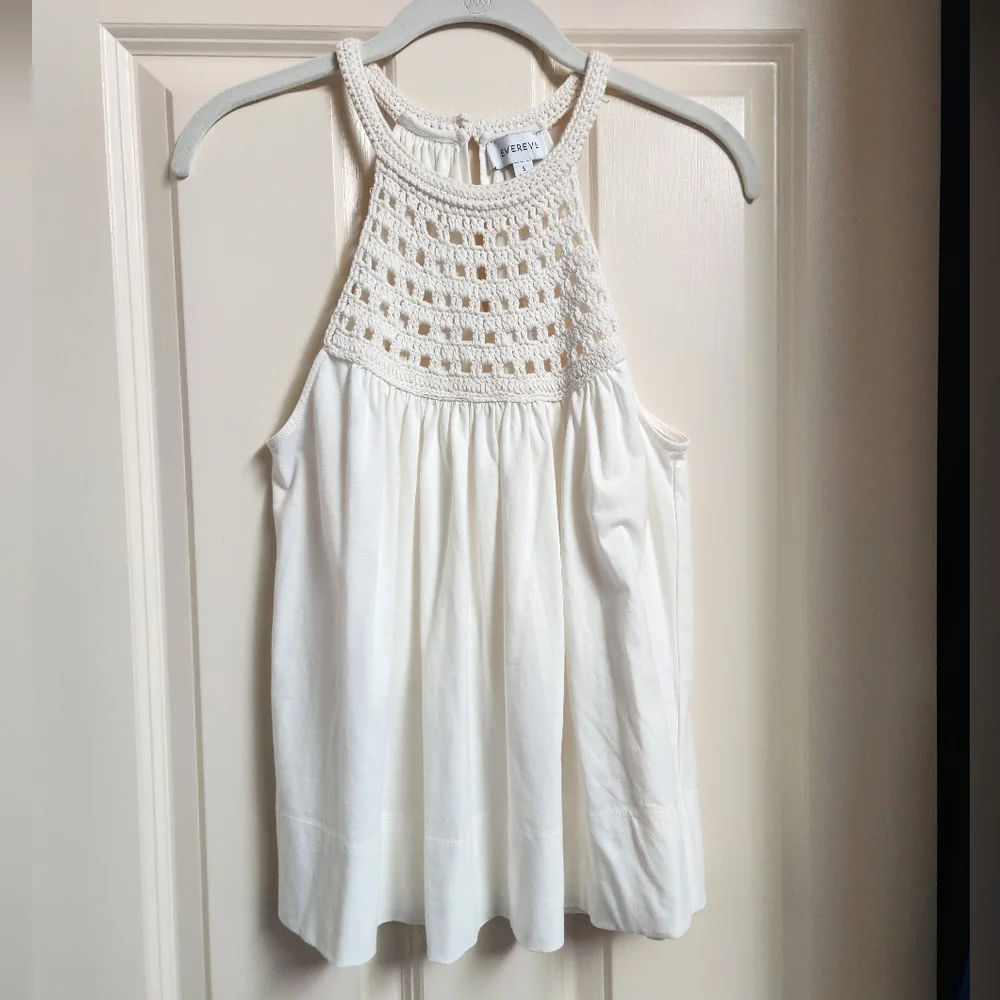 Evereve Joan Crochet Neck Halter Top, Size Small, NWOT - Picture 2 of 8